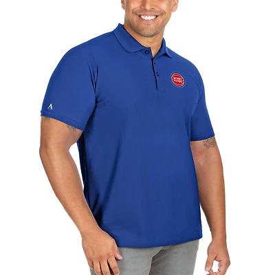 Men's Antigua Blue Detroit Pistons Big & Tall Legacy Pique Polo