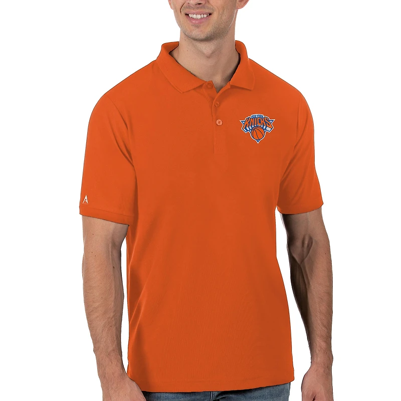 Men's Antigua Orange New York Knicks Legacy Pique Polo