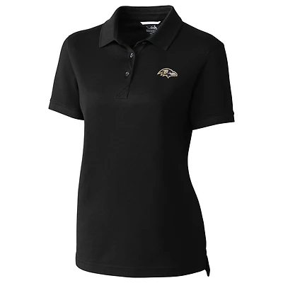 Women's Cutter & Buck Black Baltimore Ravens Advantage Polo