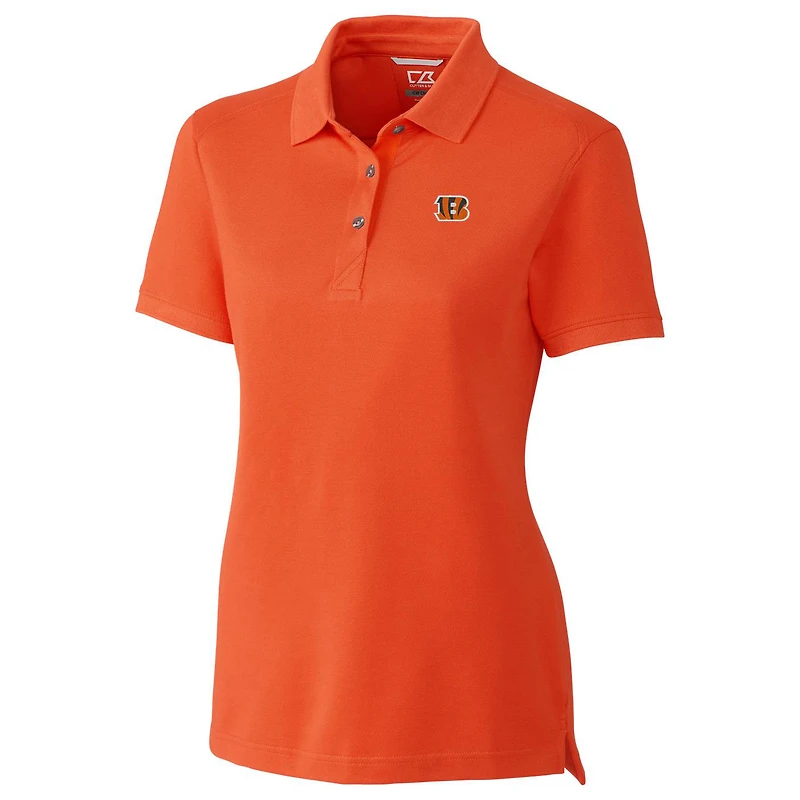 Women's Cutter & Buck Orange Cincinnati Bengals Advantage Polo