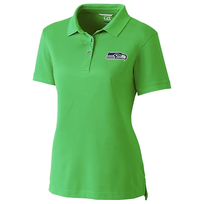 Women's Cutter & Buck Neon Green Seattle Seahawks Advantage Polo