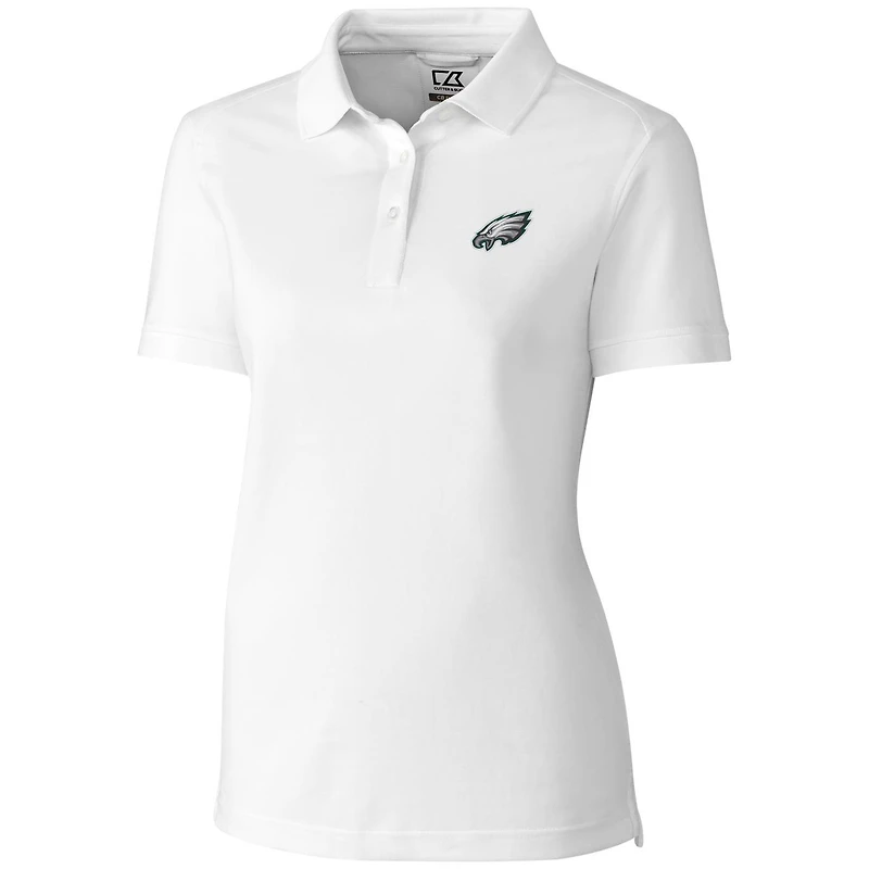 Women's Cutter & Buck White Philadelphia Eagles Advantage Polo