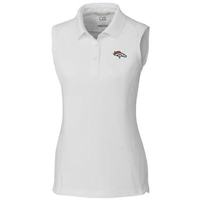 Women's Cutter & Buck White Denver Broncos Advantage Sleeveless Polo