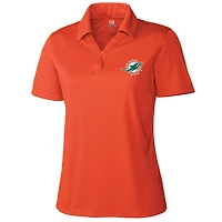 Women's Cutter & Buck Orange Miami Dolphins DryTec Genre Polo
