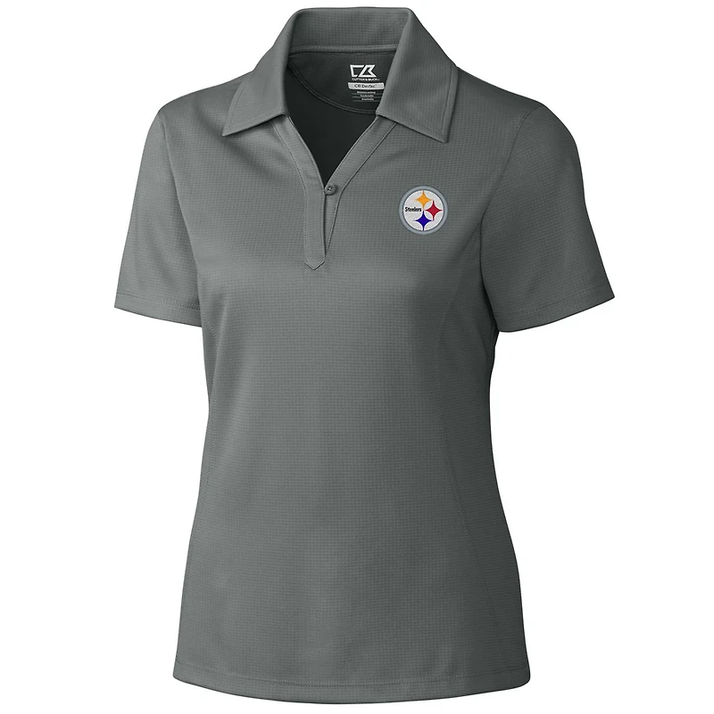 Women's Cutter & Buck Gray Pittsburgh Steelers DryTec Genre Polo