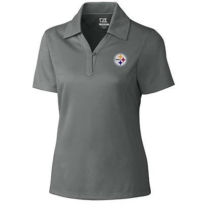 Women's Cutter & Buck Gray Pittsburgh Steelers DryTec Genre Polo