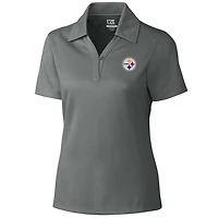 Women's Cutter & Buck Gray Pittsburgh Steelers DryTec Genre Polo