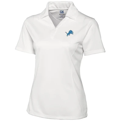 Women's Cutter & Buck White Detroit Lions DryTec Genre Polo