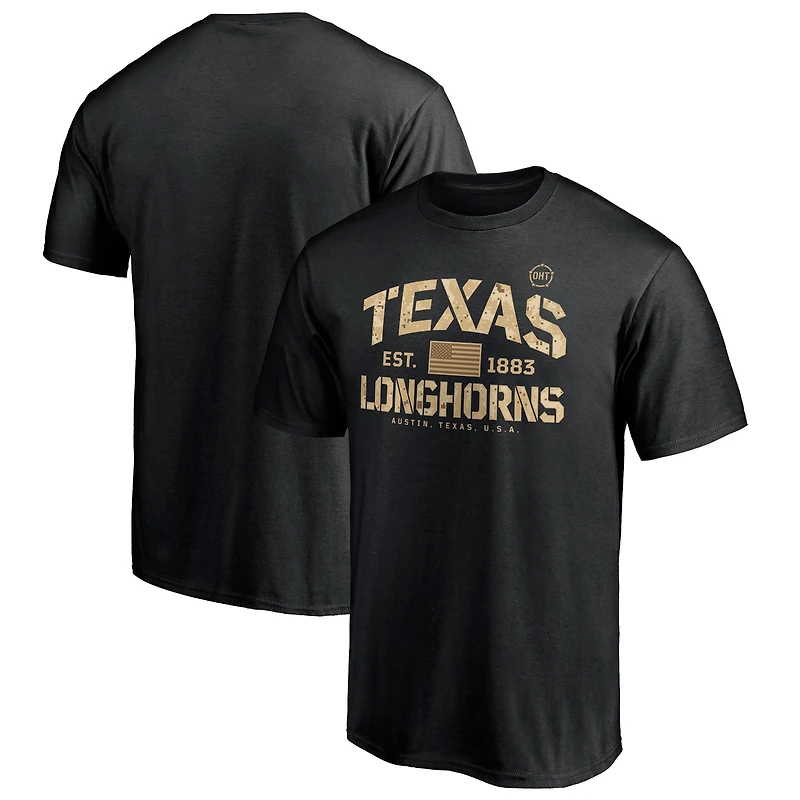 Men's Fanatics Black Texas Longhorns OHT Military Appreciation Boot Camp T-Shirt