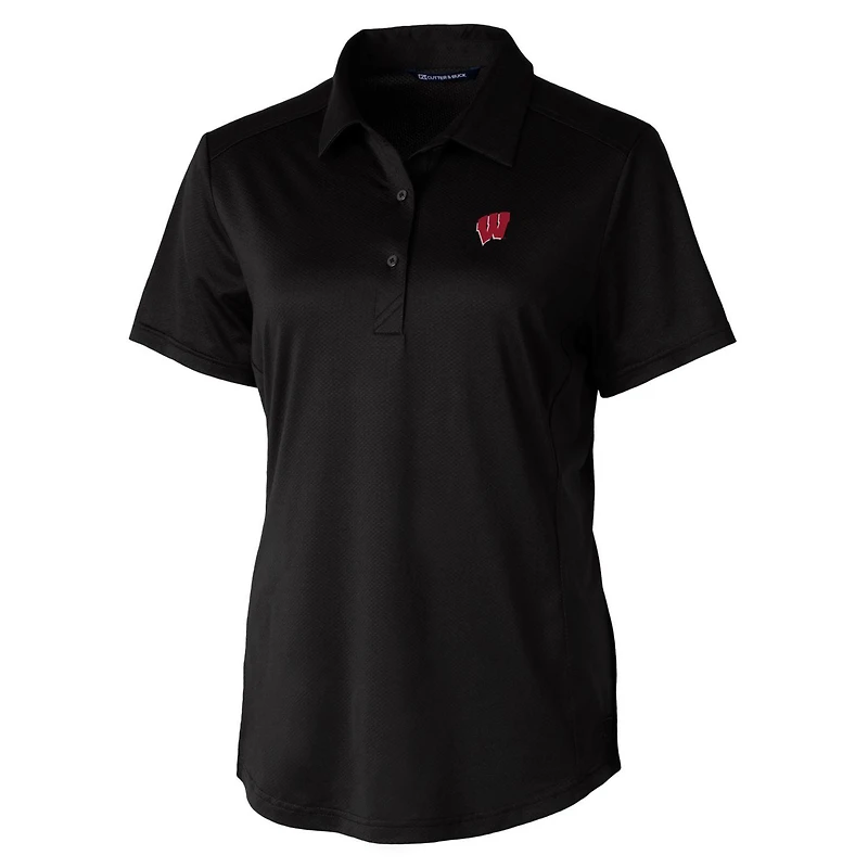 Women's Cutter & Buck Black Wisconsin Badgers Prospect Polo