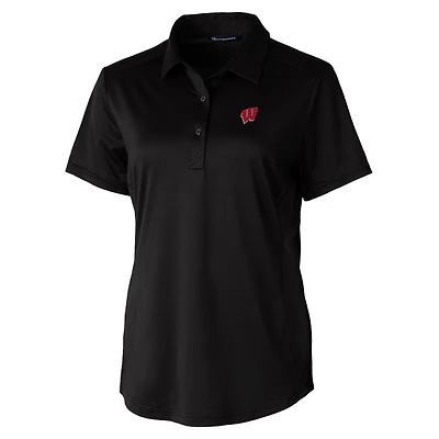 Women's Cutter & Buck Black Wisconsin Badgers Prospect Polo