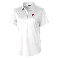 Women's Cutter & Buck White Wisconsin Badgers Prospect Polo
