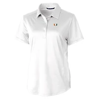 Women's Cutter & Buck White Miami Hurricanes Prospect Polo