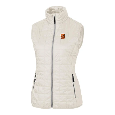 Women's Cutter & Buck Cream Syracuse Orange Rainer Full-Zip Vest
