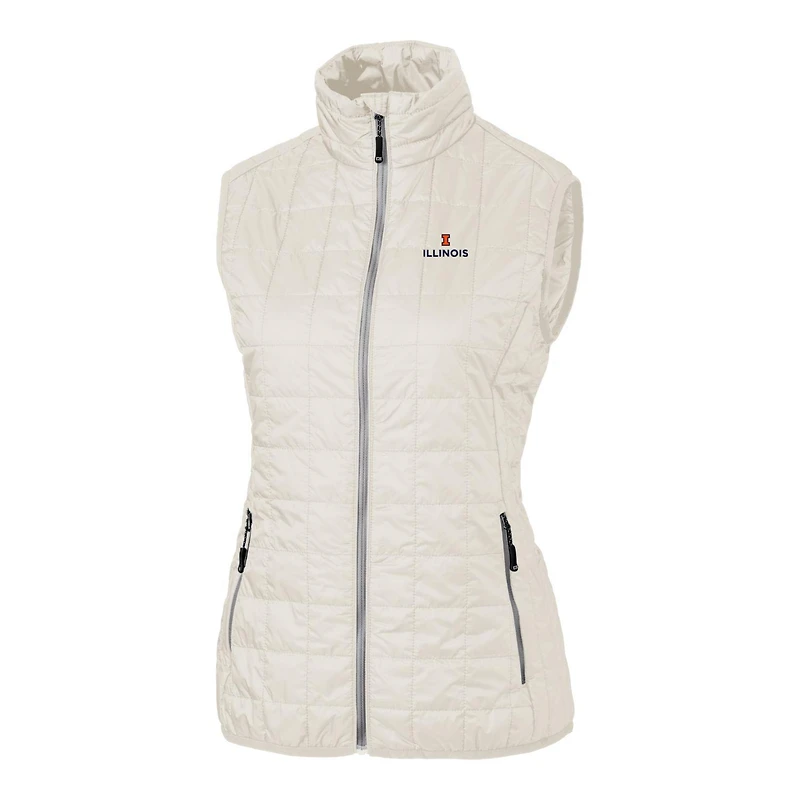 Women's Cutter & Buck Cream Illinois Fighting Illini Rainer Full-Zip Vest