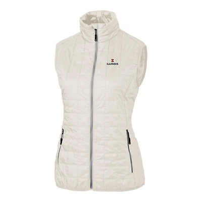 Women's Cutter & Buck Cream Illinois Fighting Illini Rainer Full-Zip Vest