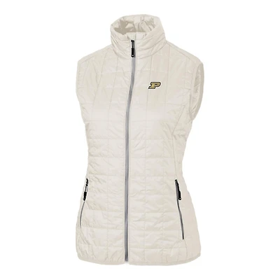 Women's Cutter & Buck Cream Purdue Boilermakers Rainer Full-Zip Vest