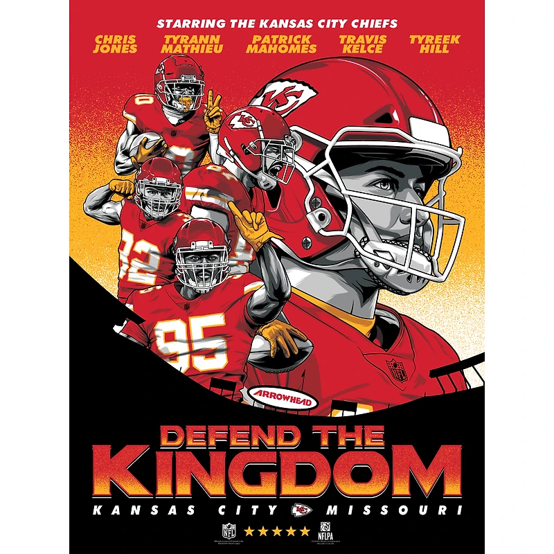 Phenom Gallery Kansas City Chiefs 18'' x 24'' Arrowhead Defend the Kingdom Serigraph Print Artwork Movie Poster