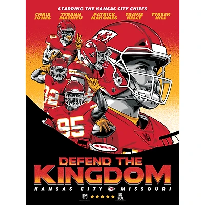Phenom Gallery Kansas City Chiefs 18'' x 24'' Arrowhead Defend the Kingdom Serigraph Print Artwork Movie Poster