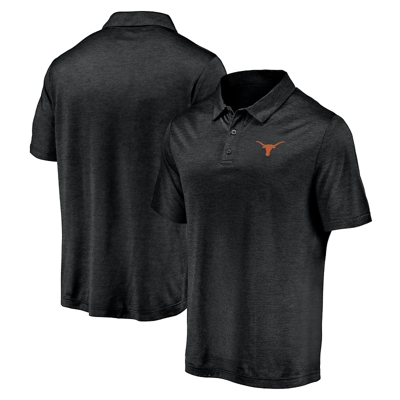 Men's Fanatics Black Texas Longhorns Primary Logo Striated Polo