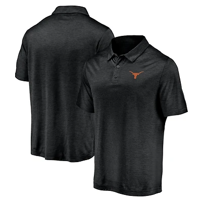 Men's Fanatics Black Texas Longhorns Primary Logo Striated Polo