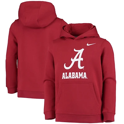 Youth Nike Crimson Alabama Crimson Tide Stadium Club Fleece Pullover Hoodie