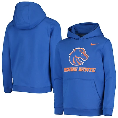 Youth Nike Royal Boise State Broncos Stadium Club Fleece Pullover Hoodie