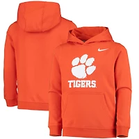 Youth Nike Orange Clemson Tigers Stadium Club Fleece Pullover Hoodie