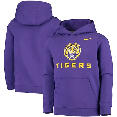 Youth Nike Purple LSU Tigers Stadium Club Fleece Pullover Hoodie