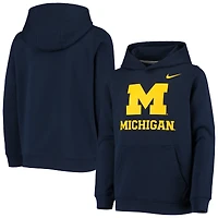 Youth Nike Navy Michigan Wolverines Stadium Club Fleece Pullover Hoodie