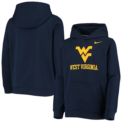 Youth Nike Navy West Virginia Mountaineers Stadium Club Fleece Pullover Hoodie