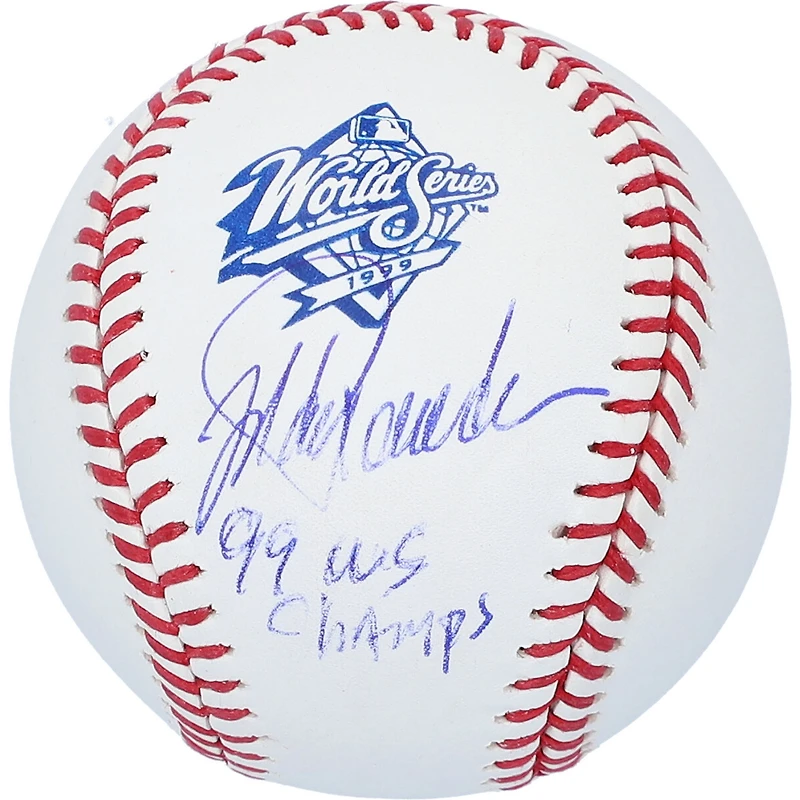 Jorge Posada New York Yankees Autographed 1999 World Series Logo Baseball with "99 WS Champs" Inscription