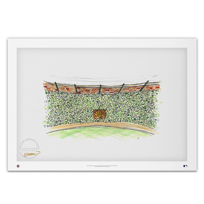 Chicago Cubs Wrigley Field Sketch Limited Edition 20'' x 14'' Limited Edition Fine Art Print