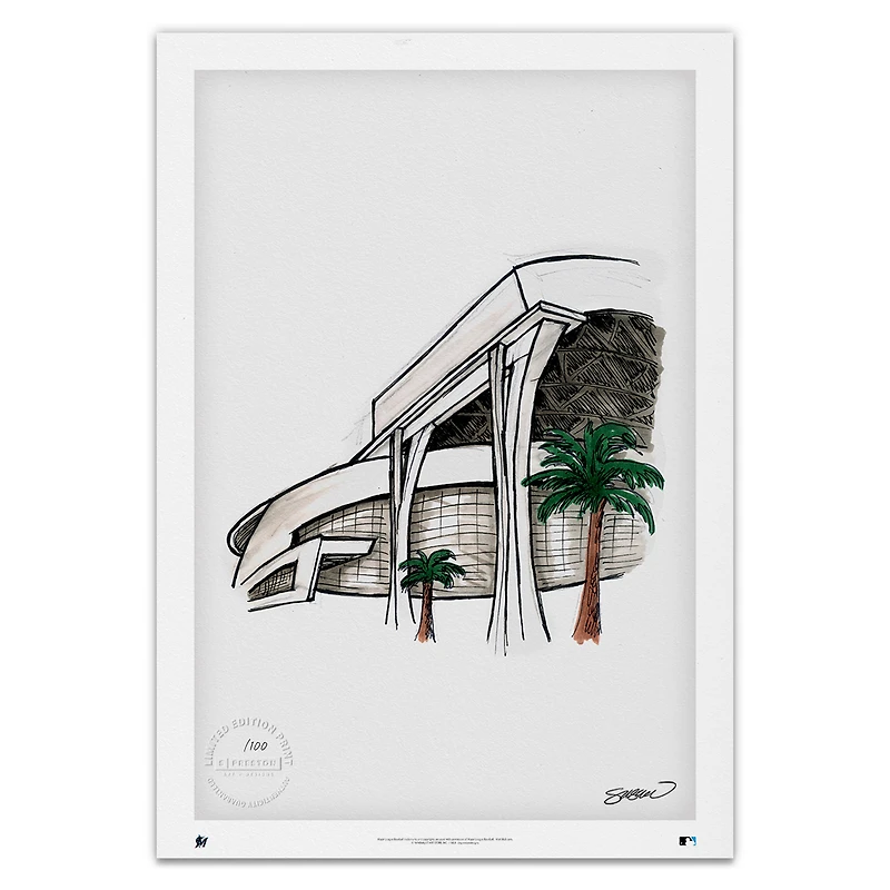 Miami Marlins 14'' x 20'' Marlins Park Limited Edition Fine Art Print