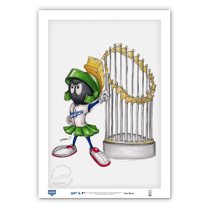 Los Angeles Dodgers 2020 World Series Champions 14'' x 20'' Marvin the Martian Limited Edition Fine Art Print
