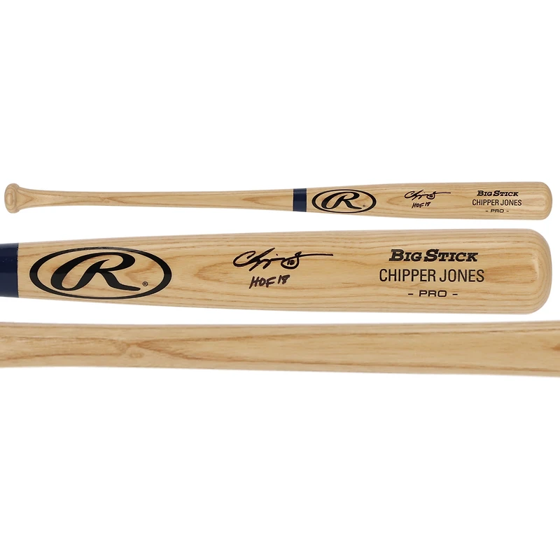 Chipper Jones Atlanta Braves Autographed Rawlings Game Model Bat with "HOF 18" Inscription