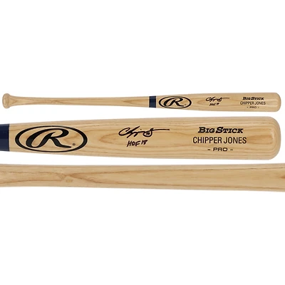 Chipper Jones Atlanta Braves Autographed Rawlings Game Model Bat with "HOF 18" Inscription