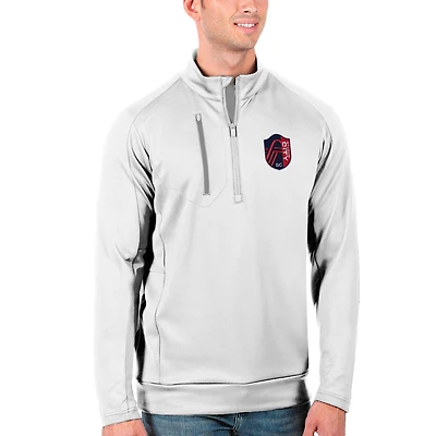 Men's Antigua White/Silver St. Louis City SC Generation Quarter-Zip Pullover Jacket