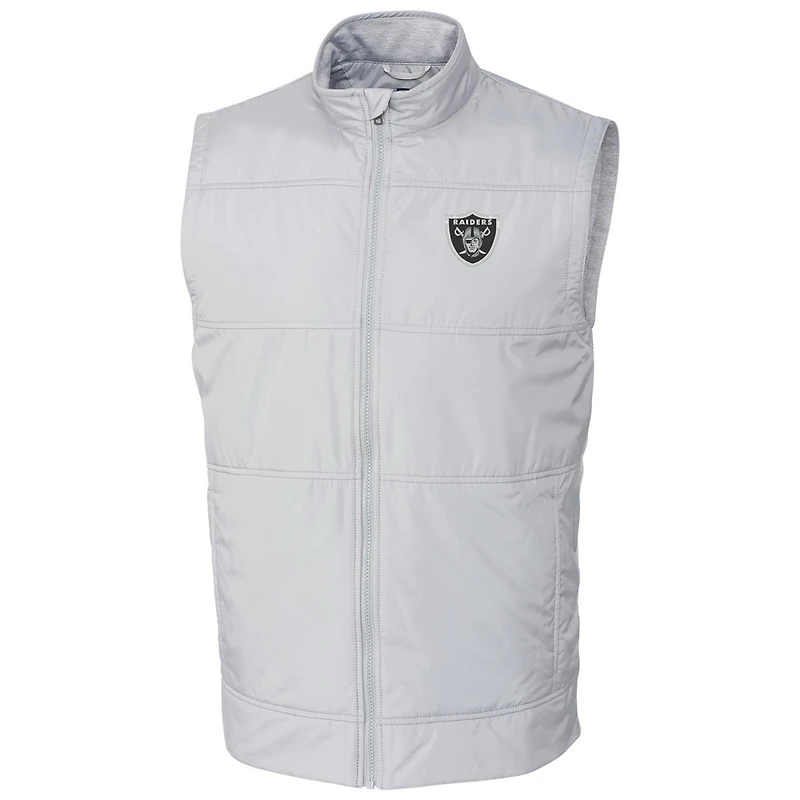 Men's Cutter & Buck Cream Las Vegas Raiders Stealth Full-Zip Vest