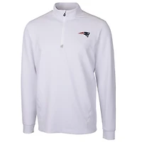 Men's Cutter & Buck White New England Patriots Traverse Quarter-Zip Pullover Jacket