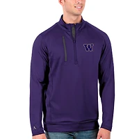 Men's Antigua Purple/Charcoal Washington Huskies Generation Half-Zip Pullover Jacket