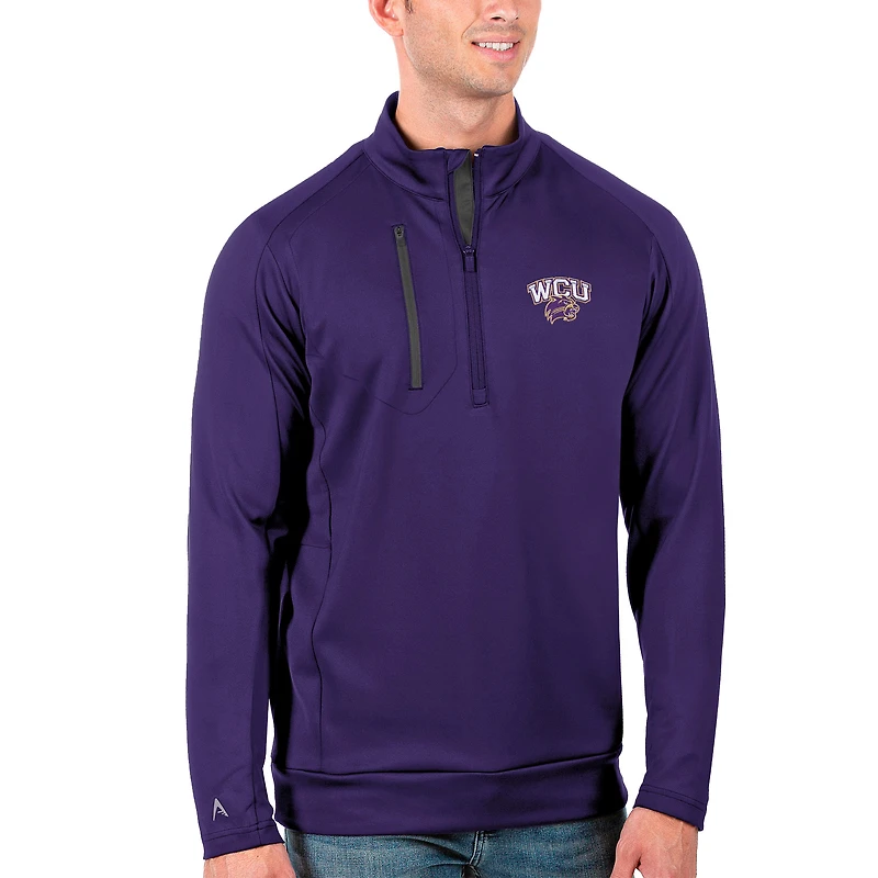 Men's Antigua Purple/Charcoal Western Carolina Catamounts Generation Half-Zip Pullover Jacket