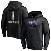 Men's Black Washington Huskies Personalized Any Name Midnight Mascot Pullover Hoodie