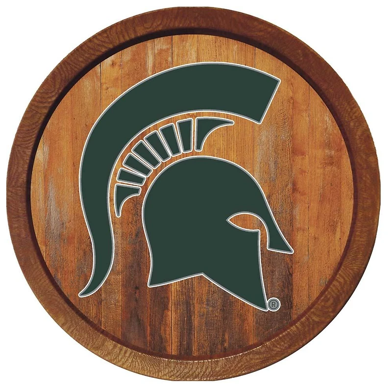 Michigan State Spartans 21'' x 21'' Color Logo Faux Barrel Top Sign