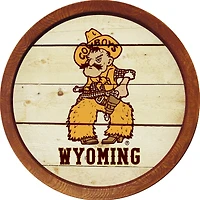 Wyoming Cowboys 21'' x 21'' Mascot Faux Barrel Top Sign