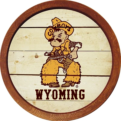Wyoming Cowboys 21'' x 21'' Mascot Faux Barrel Top Sign