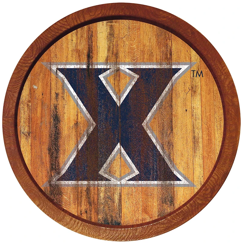 Xavier Musketeers 21'' x 21'' Weathered Faux Barrel Top Sign