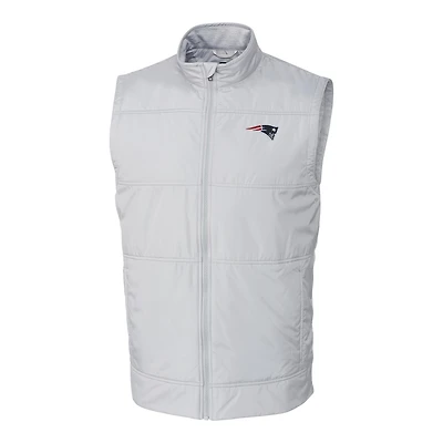 Men's Cutter & Buck Heather Gray New England Patriots Big & Tall Stealth Full-Zip Vest