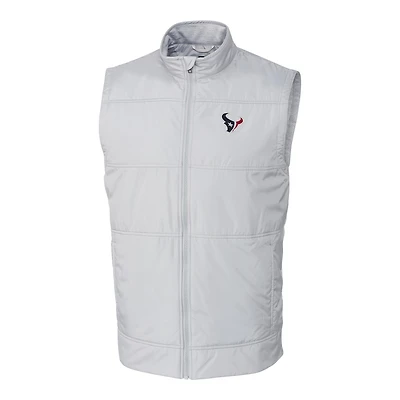 Men's Cutter & Buck Heather Gray Houston Texans Big & Tall Stealth Full-Zip Vest