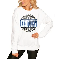 Women's White Kentucky Wildcats Scoop & Score Pullover Sweatshirt